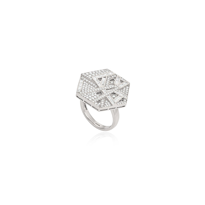 VISTA White Gold Hexagon Diamond Ring