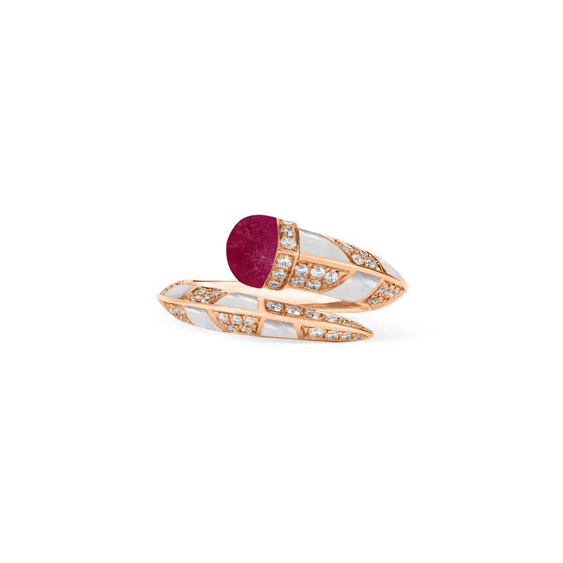 18K rose gold diamond ring