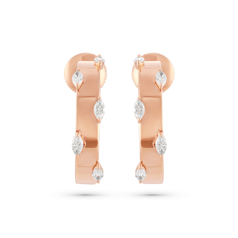 ÉTOILE Radiant Marquise Diamond Earrings in Rose Gold