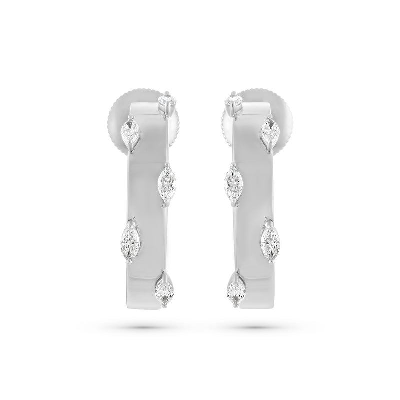 ÉTOILE Radiant Marquise Diamond Earrings in White Gold