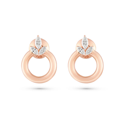 Etoile Radiant Rose Gold Diamond Earrings