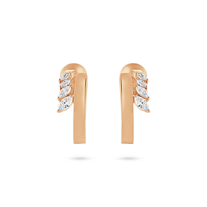 ÉTOILE Rose Gold Marquise Diamond Earrings
