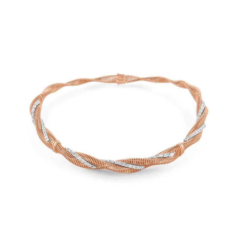 Rose Gold Radiant Infinity Knot Diamond Choker