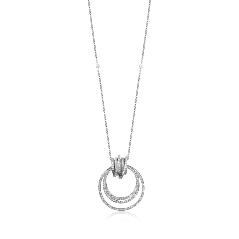 White Gold Starlit Rings Rose Gold Pendant