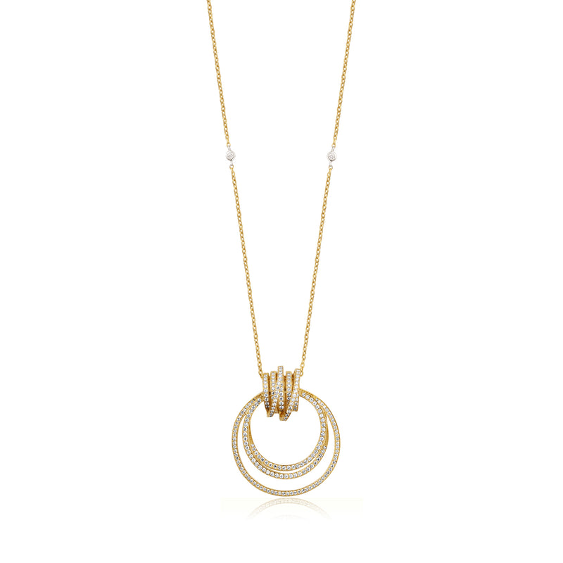 Yellow Gold Starlit Rings Rose Gold Pendant
