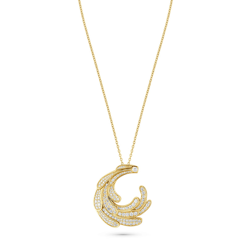 ETOILE Yellow Gold Luna Swirl Pendant