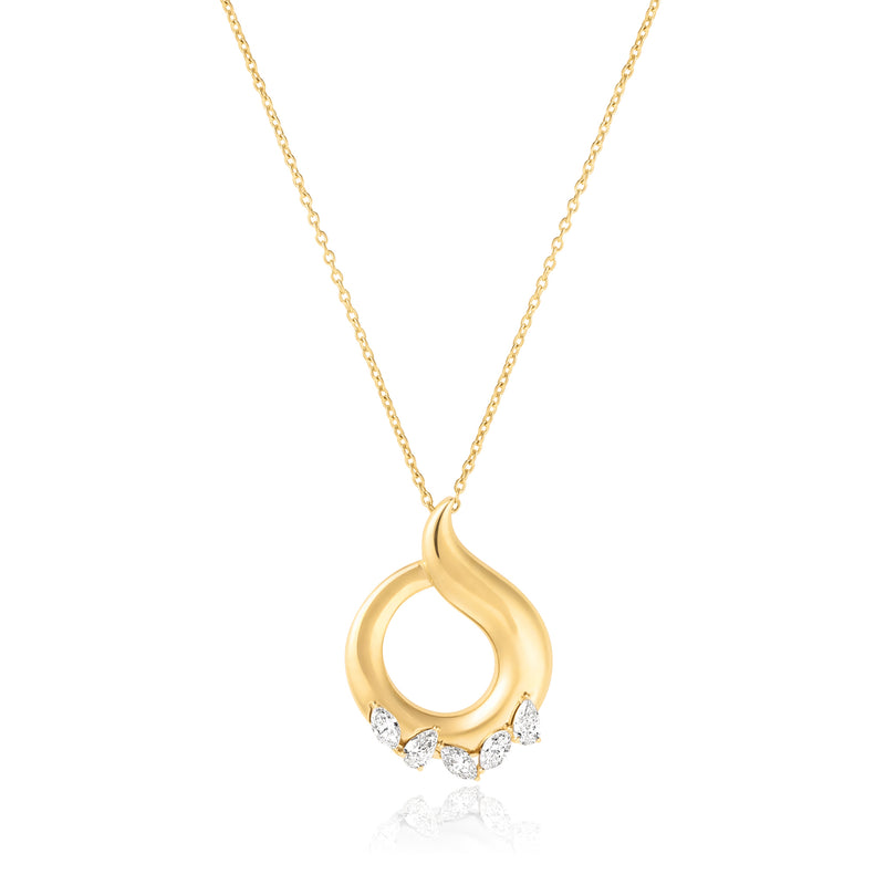 Radiant Yellow Gold Diamond Pendant