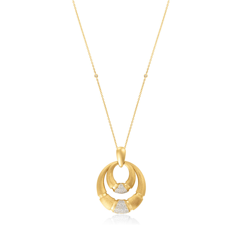 Yellow Gold Frosted Pendant