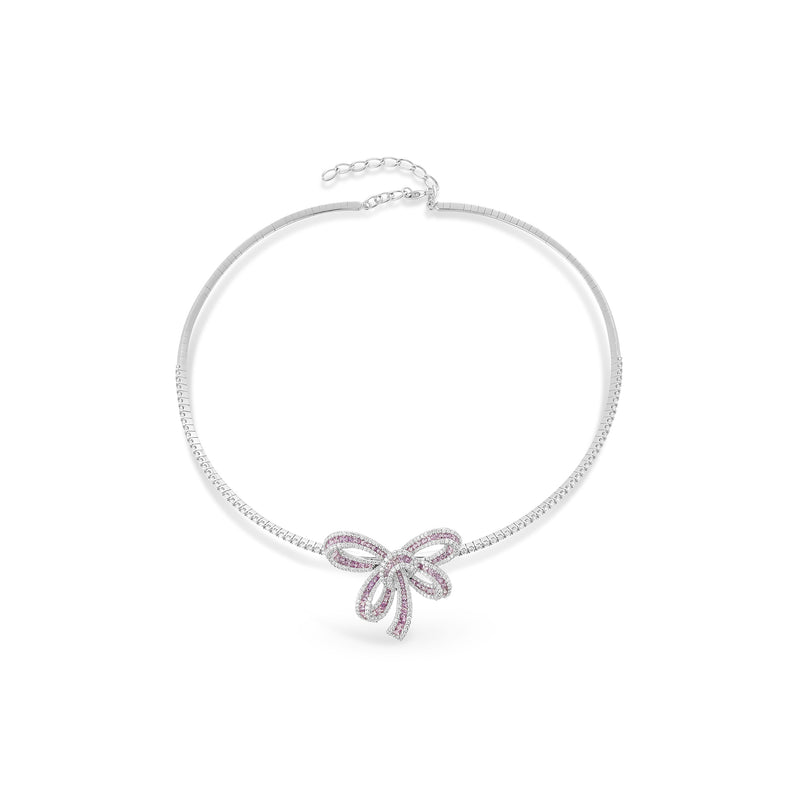 Dilara White Gold Bow Choker With Natural Purple Sapphire | Soit Belle Fine Jewelry