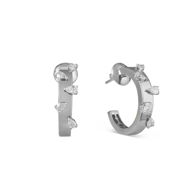 ETOILE White Gold Hoops Diamond Earring