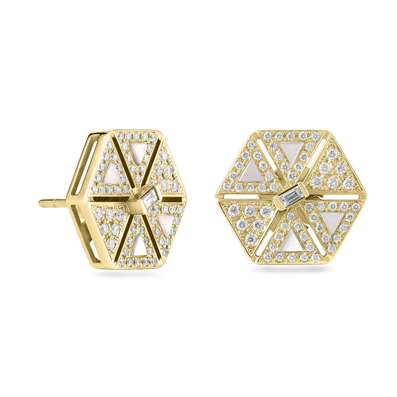 VISTA Yellow Gold Cluster Diamond Earring