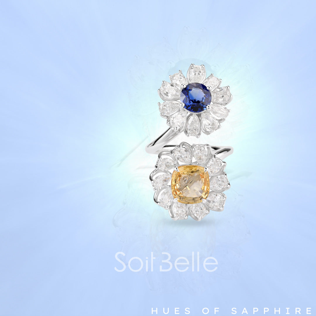 Natural sapphire and diamond rings by Soit Belle
