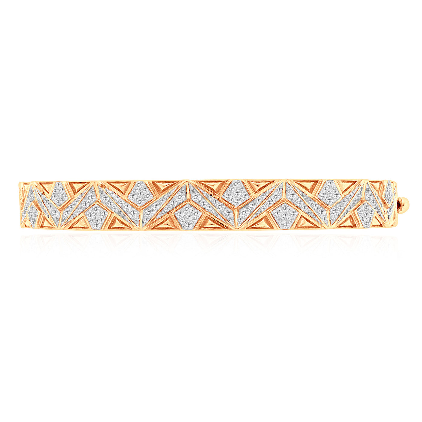 VISTA Rose Gold Zigzag Paved Diamond Bangle