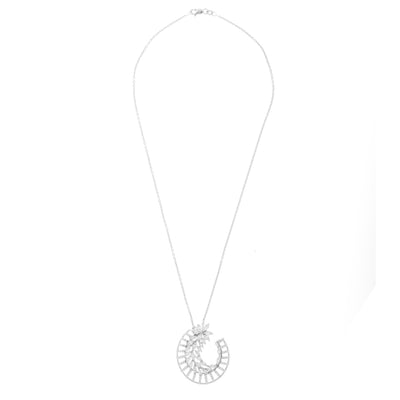ETOILE White Gold Diamond Pendant with Marquise Cut Half Oval.
