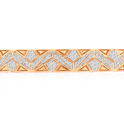 VISTA Rose Gold Zigzag Paved Diamond Bangle