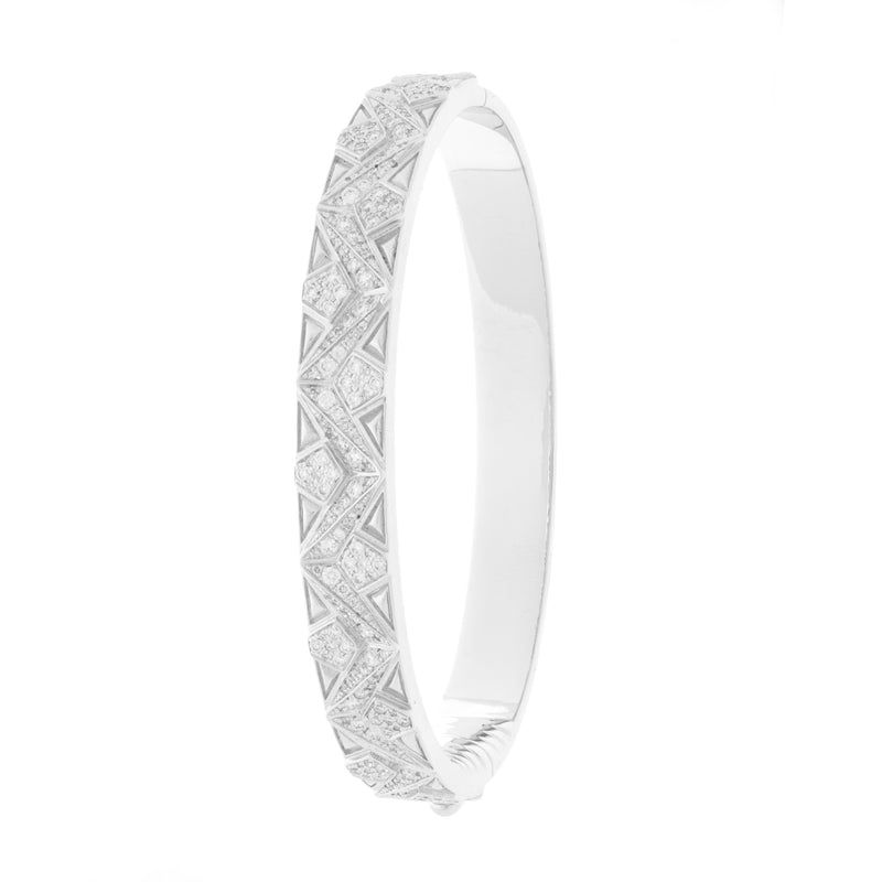 VISTA White Gold Zigzag Paved Diamond Bangle