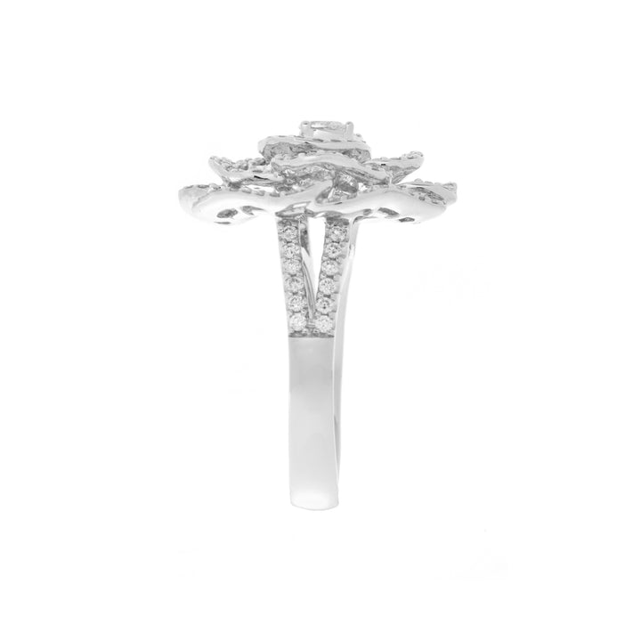 RONZA White Gold Flower petal diamond Ring