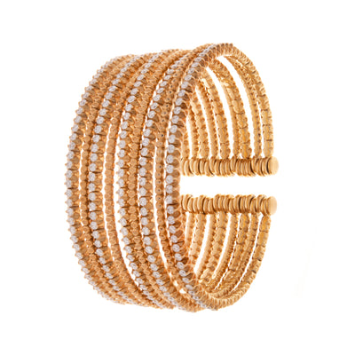 Soit Belle Yellow Gold 5 Layers Diamond Bangle