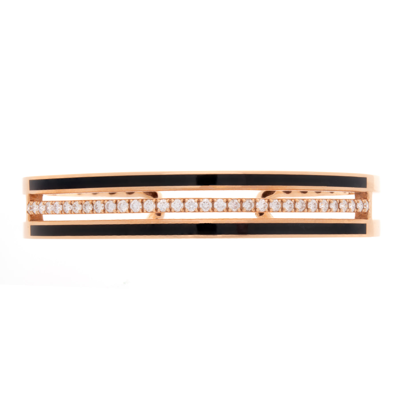 Rose Gold Bangle With One Line Diamond
