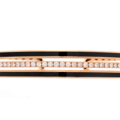 Rose Gold Bangle With One Line Diamond