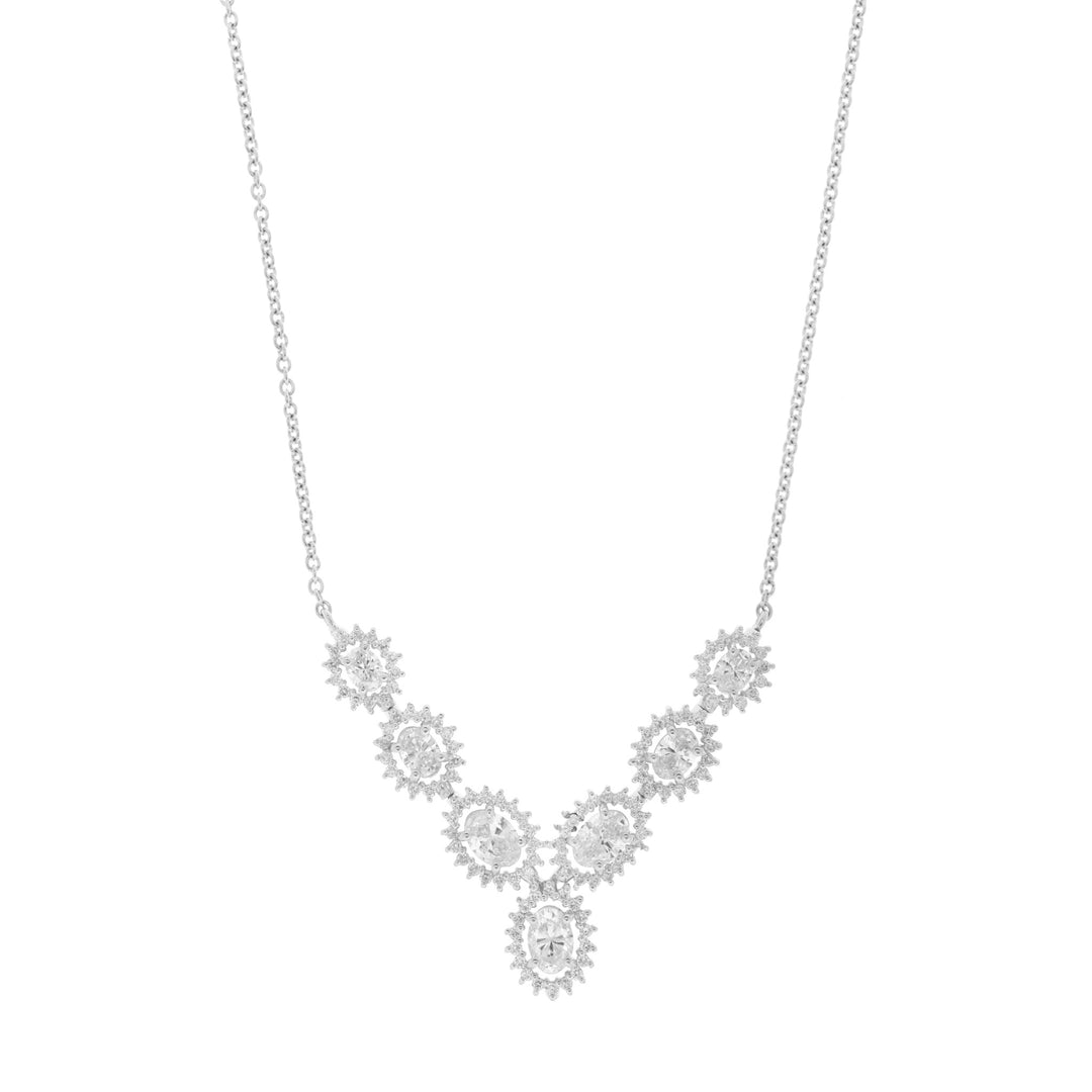 ETOILE White Gold Oval Diamonds Pendant