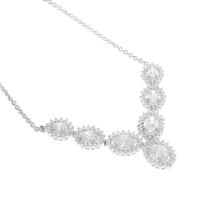 ETOILE White Gold Oval Diamonds Pendant