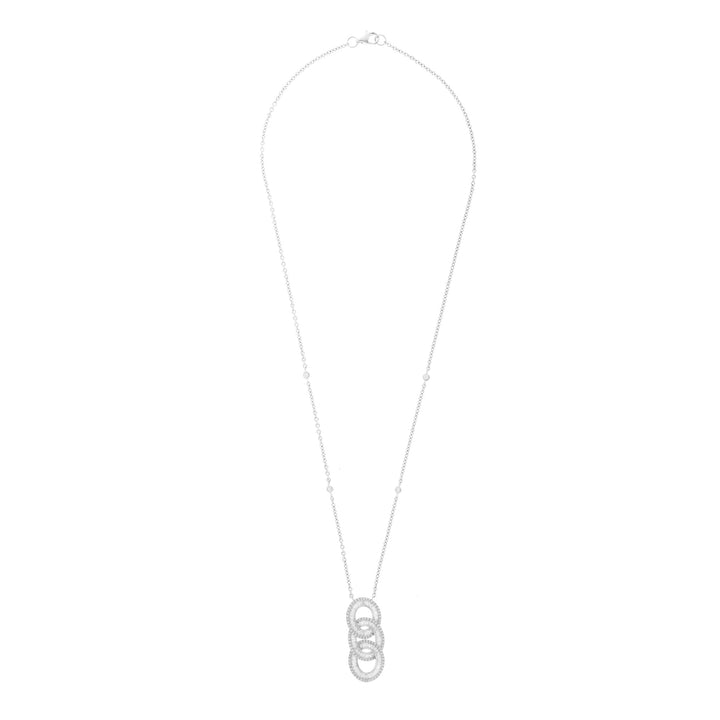DILARA Three Diamond Circle Baguette Cut Pendant