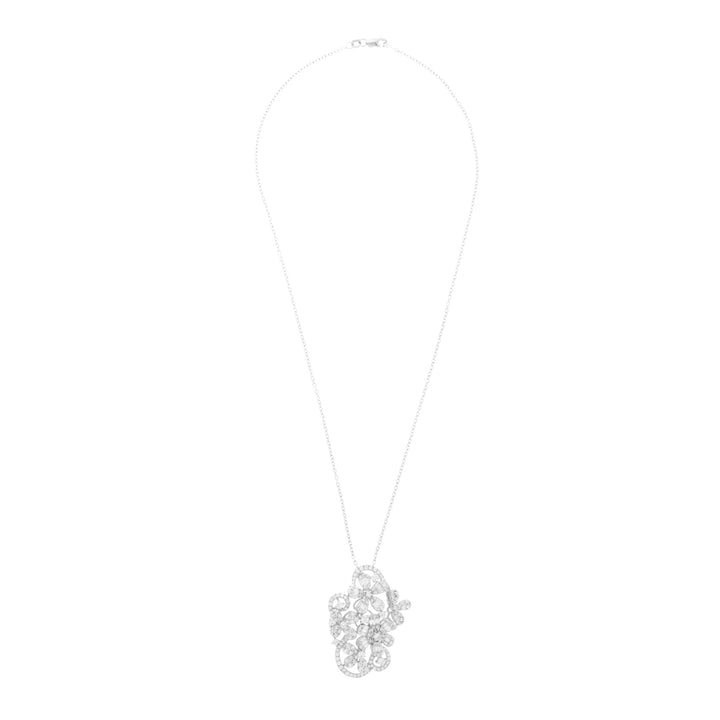 RONZA White Gold Flower Diamond Pendant