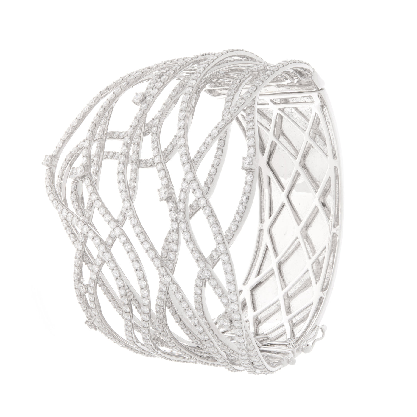 White Gold Diamond Bangle by Soit Belle