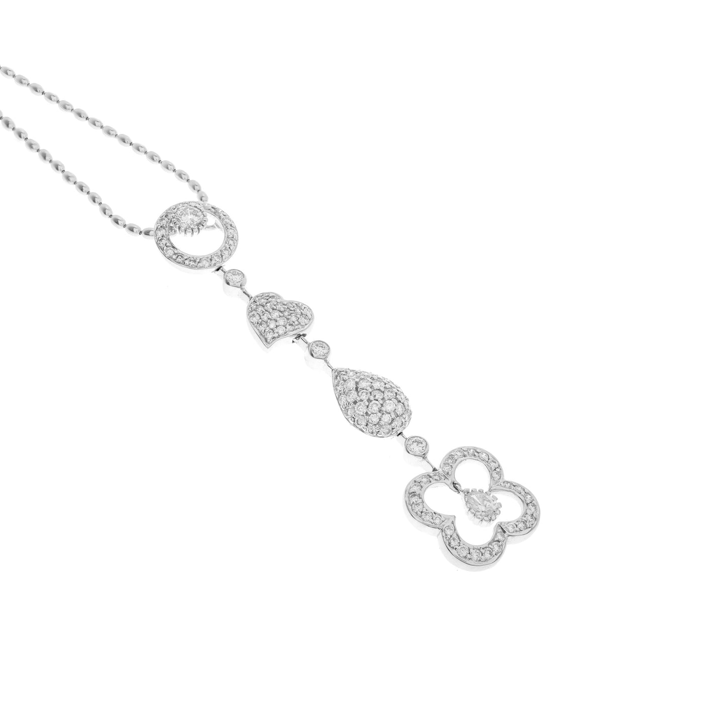 White Gold Multi Shape Diamond Pendant