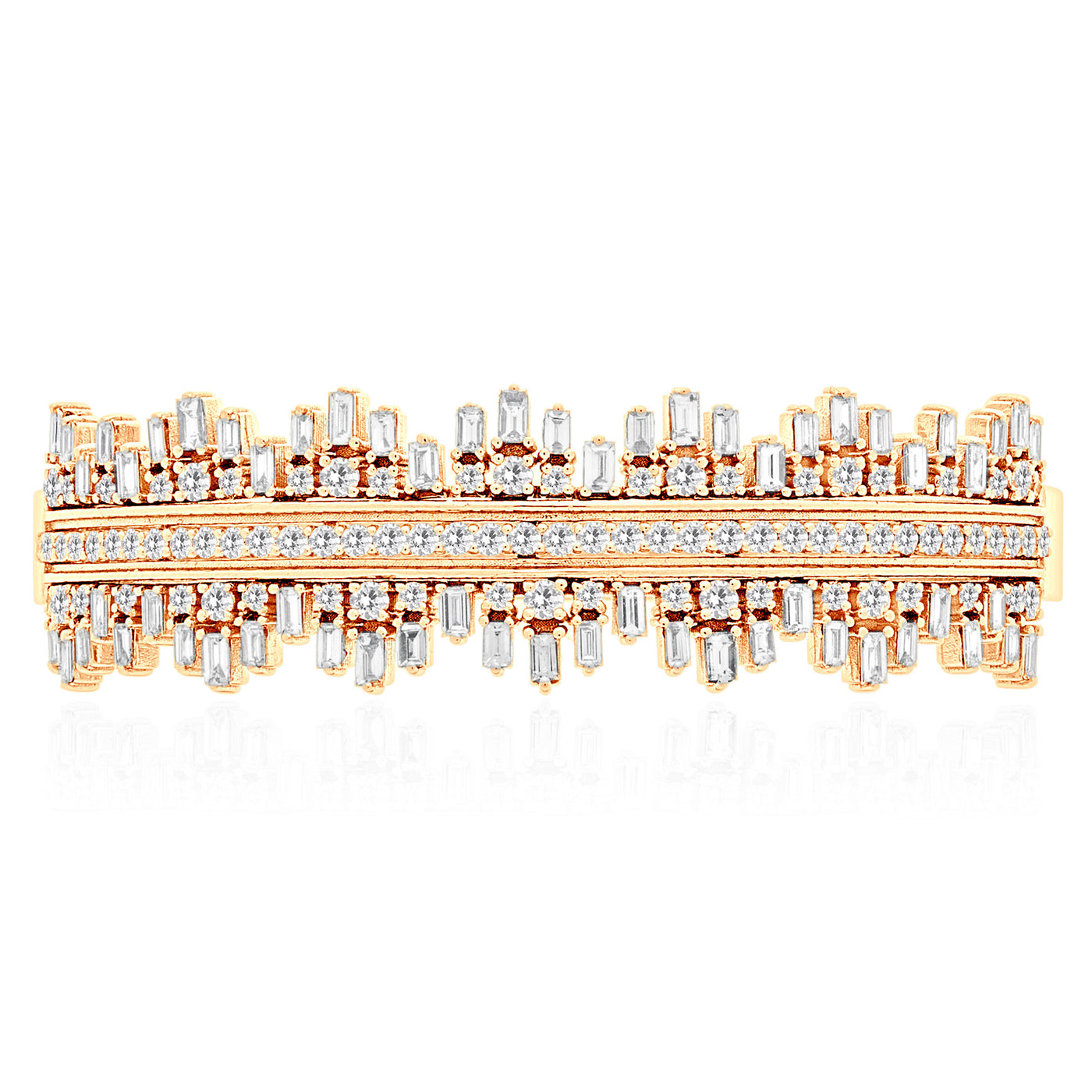 DILARA Yellow Gold Baguette Diamond Bangle