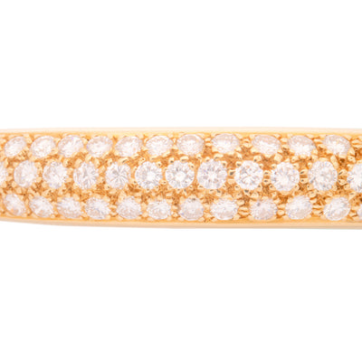 Soit Belle Yellow Gold Round Pave Diamond Bangle: Elegance Redefined