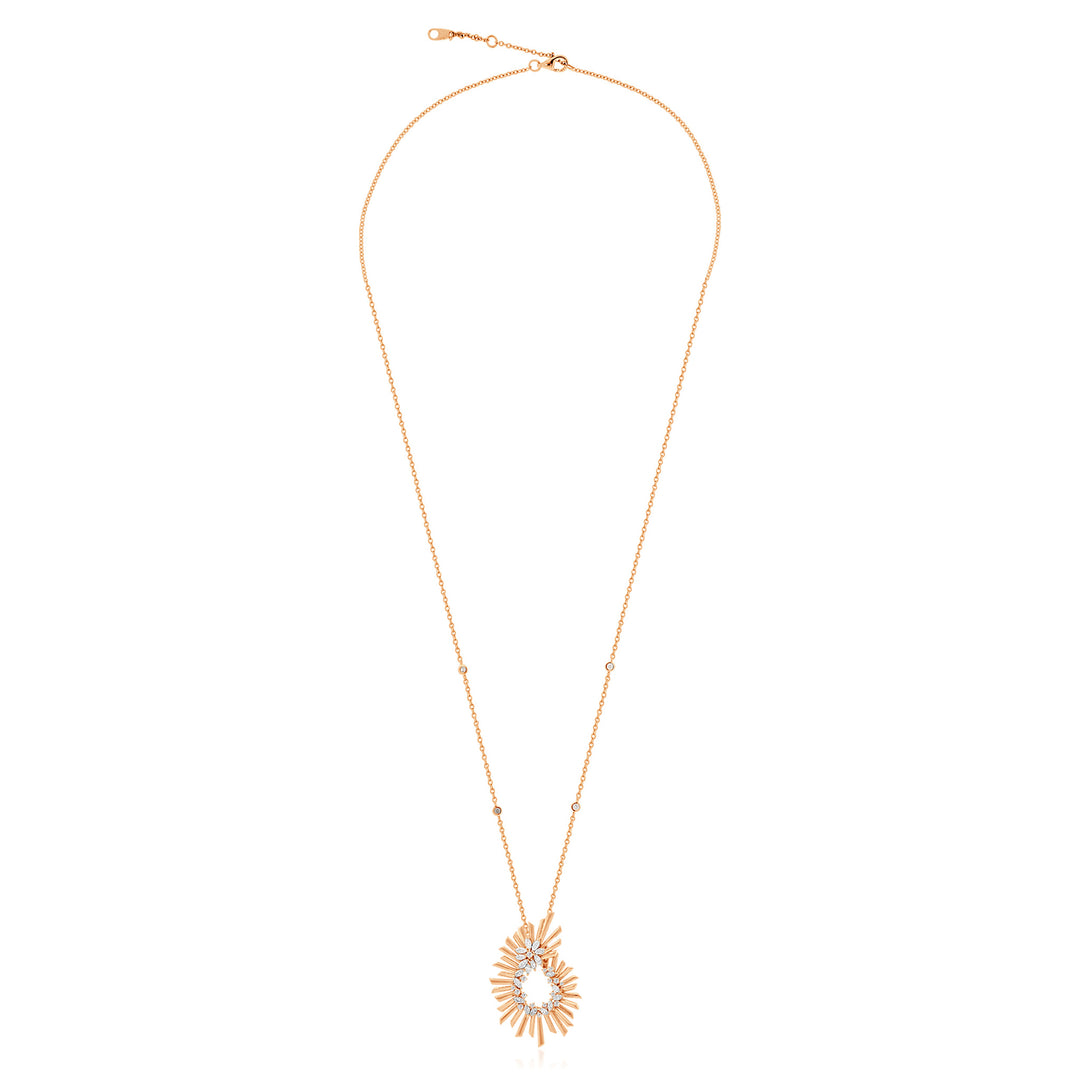 VISTA Rose Gold multiple rays Diamond Pendant