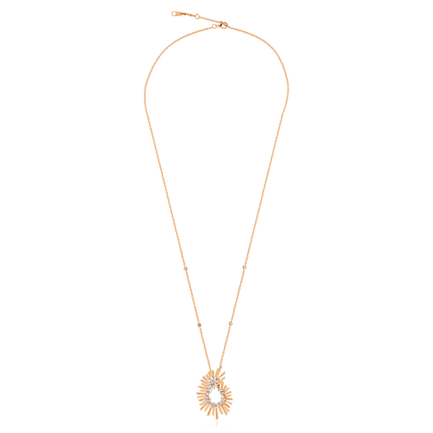 VISTA Rose Gold multiple rays Diamond Pendant