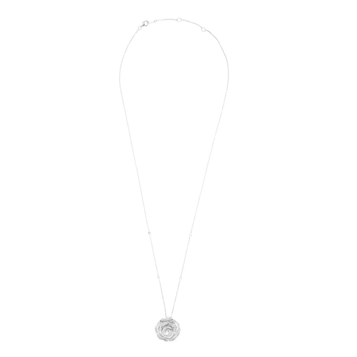 RONZA White Gold Flower petal diamond Pendant