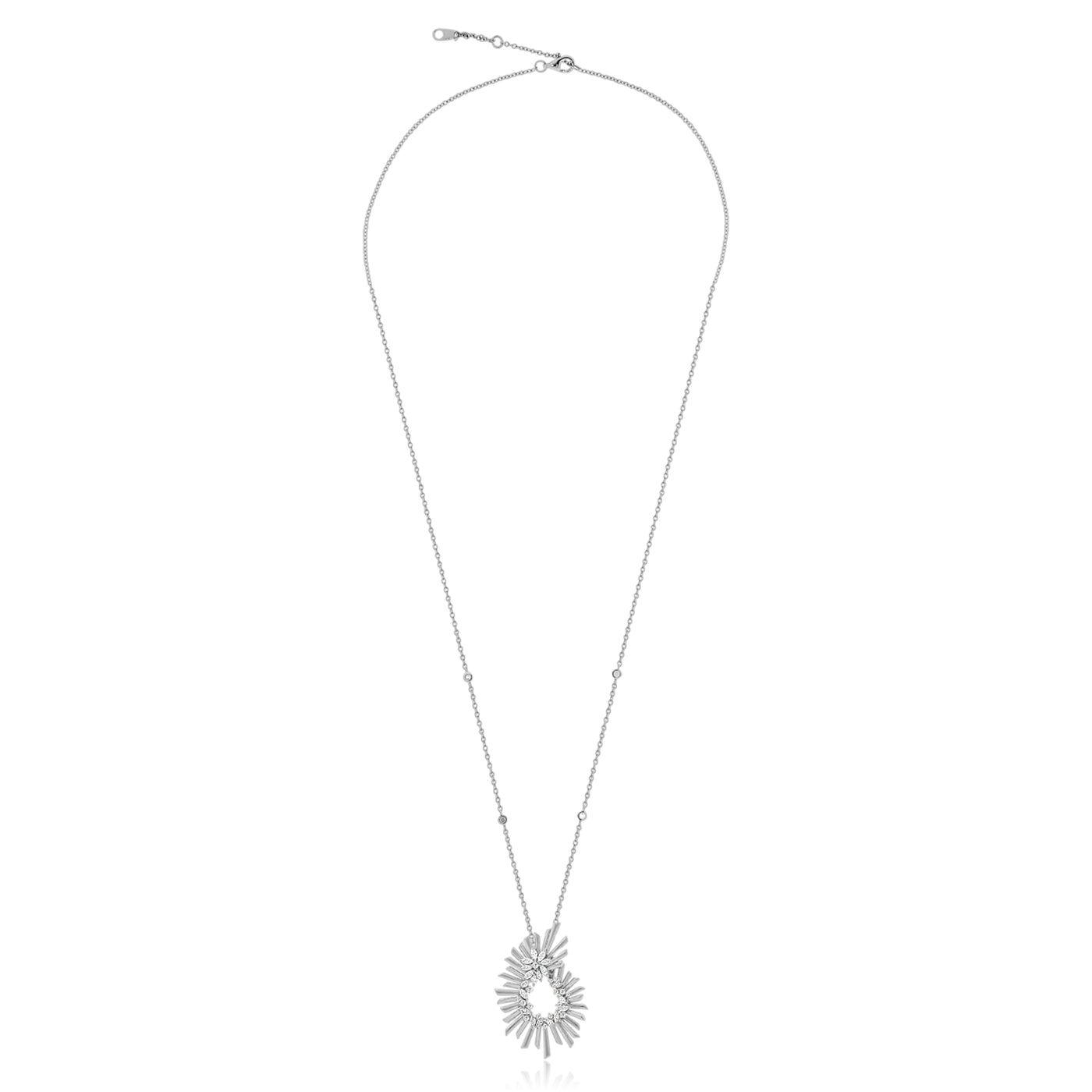 VISTA White Gold multiple rays Diamond Pendant