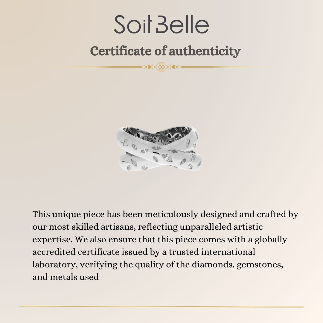 ETOILE White gold thick overlapping diamond ring