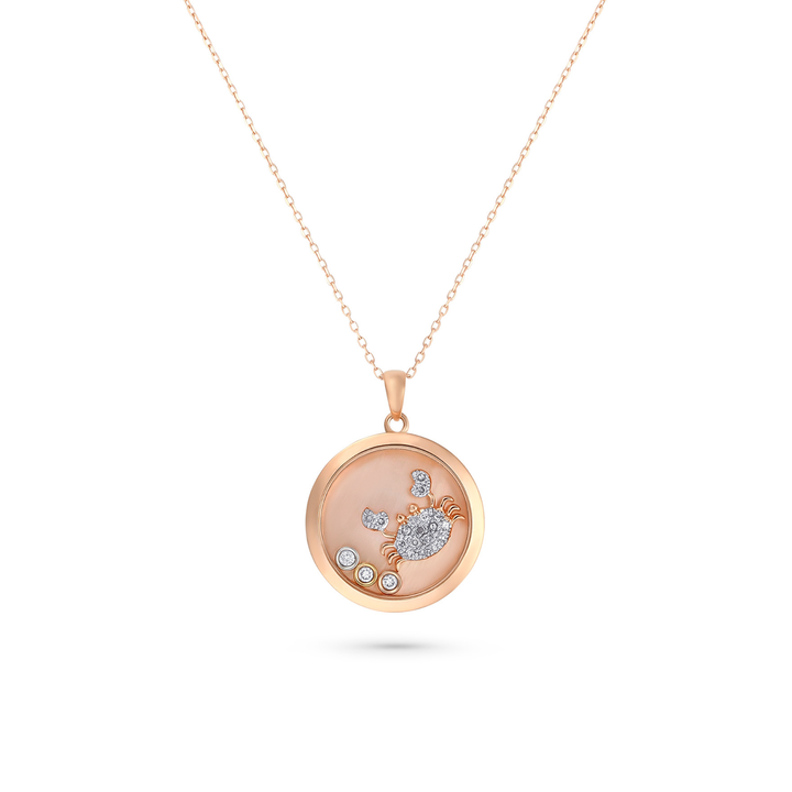 ICONS Rose Gold Diamond Cancer Pendant