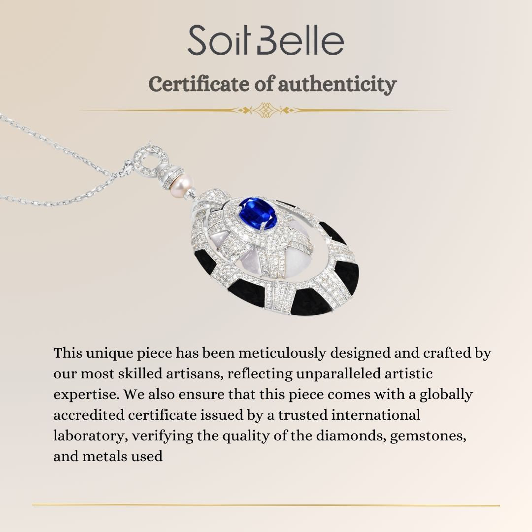 white Gold Diamond Necklace Oval kyanite