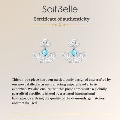 ETOILE White Gold Diamond Earring With Natural topaz