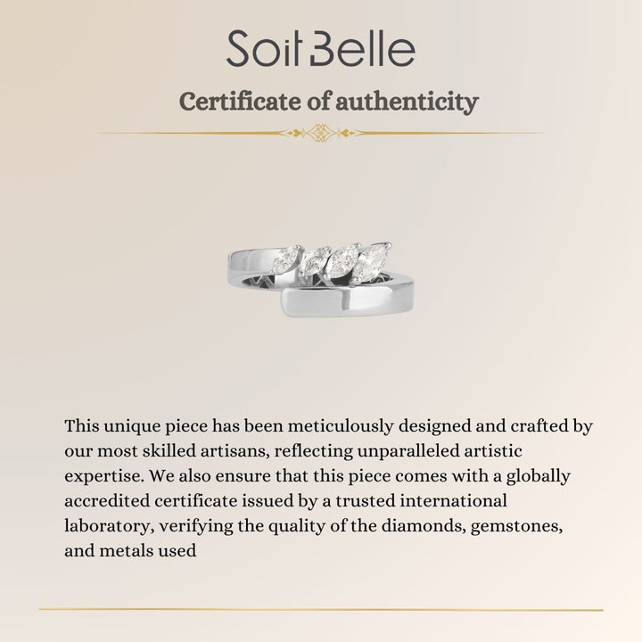 ETOILE White Gold Twisted Marquise shape Diamond Ring