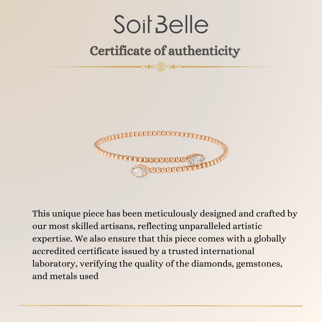 Lucien Rose Gold Twisted Diamond Bangle