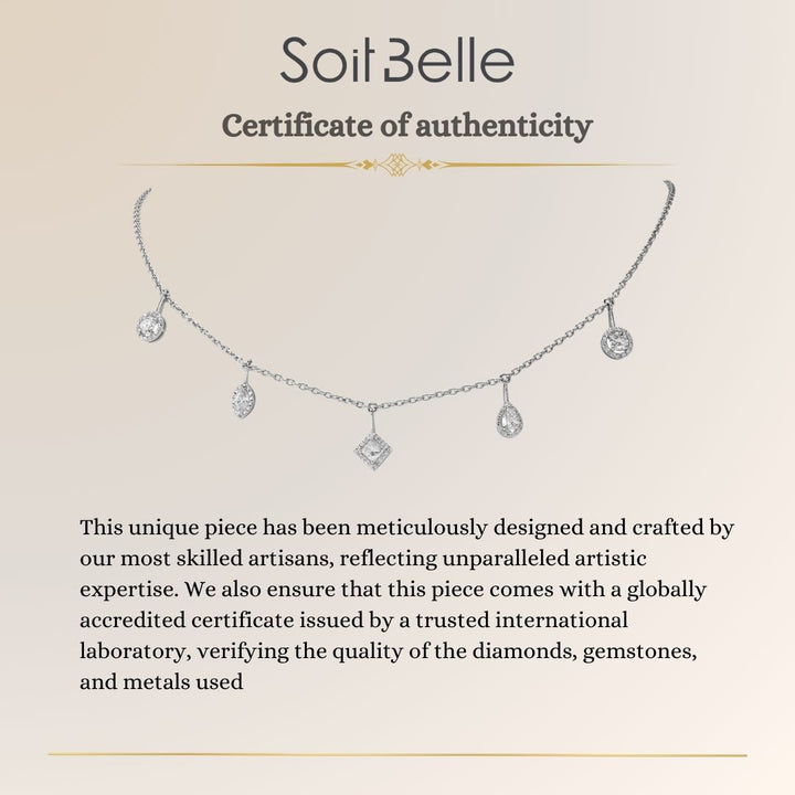 ETOILE White Gold Choker Dangling Diamonds