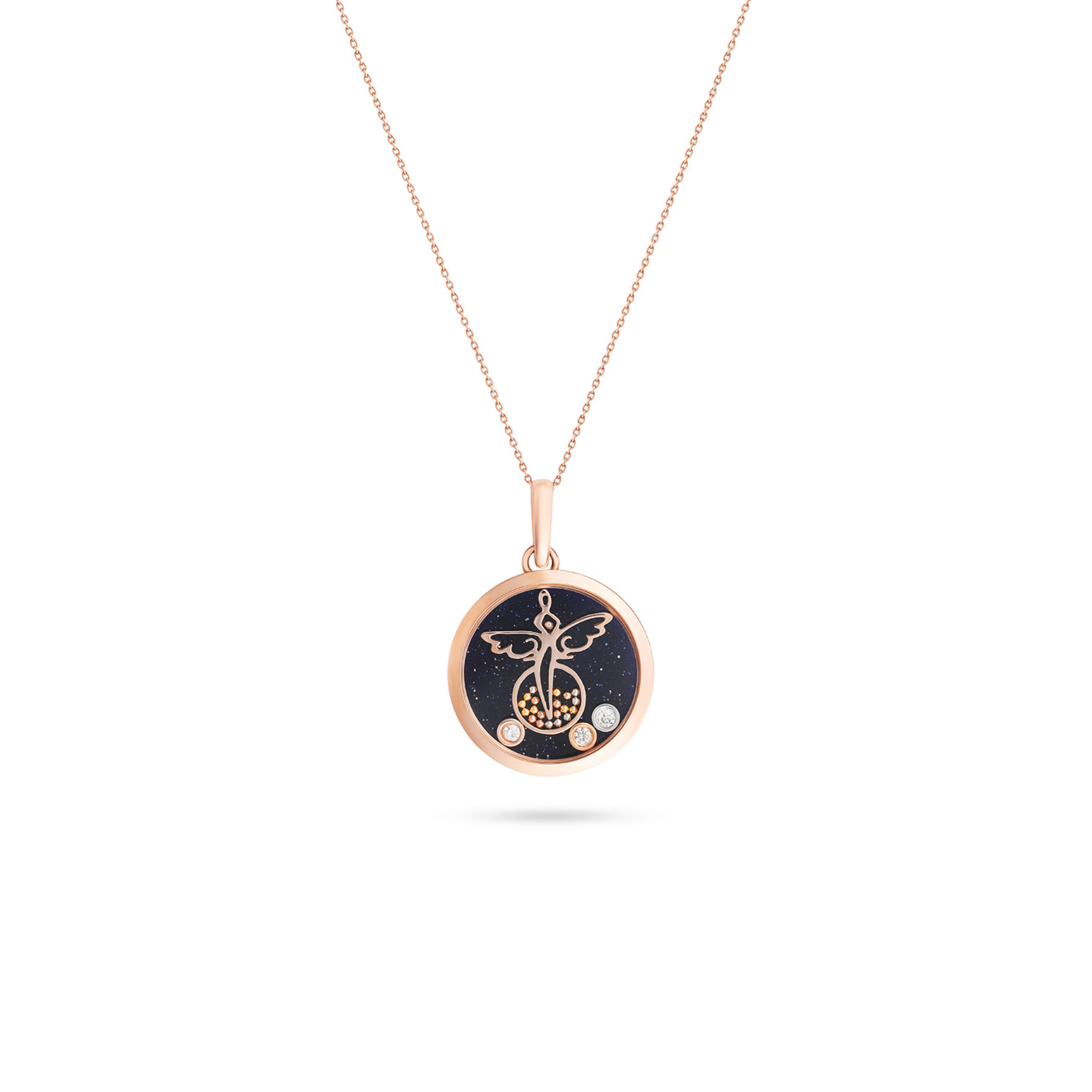 ICONS Rose Gold Diamond Angle Wings Pendant