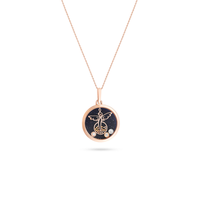  ICONS Rose Gold Diamond Angle Wings Pendant