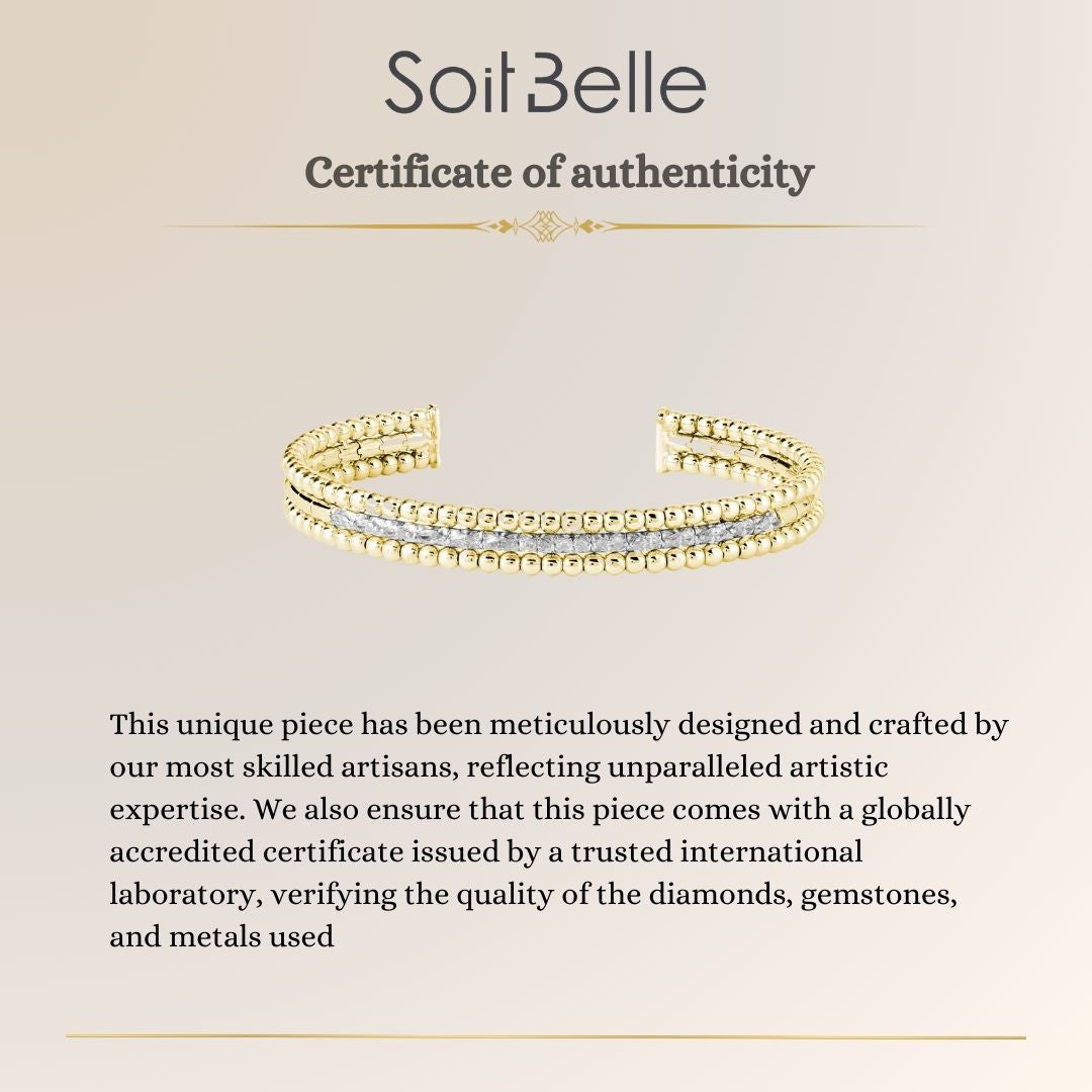 Lucien Yellow Gold Diamond and Bubble Bangle