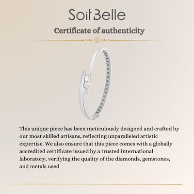 ETOILE white Gold Slanting Pear Diamond Bangle