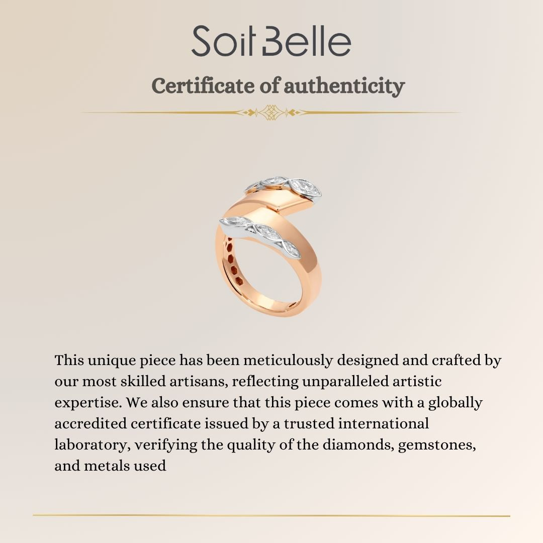 ETOILE Rose gold Open Marquise Diamond Ring