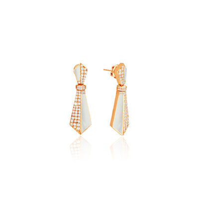 VISTA Rose Gold Diamond Earring with natural Malachite