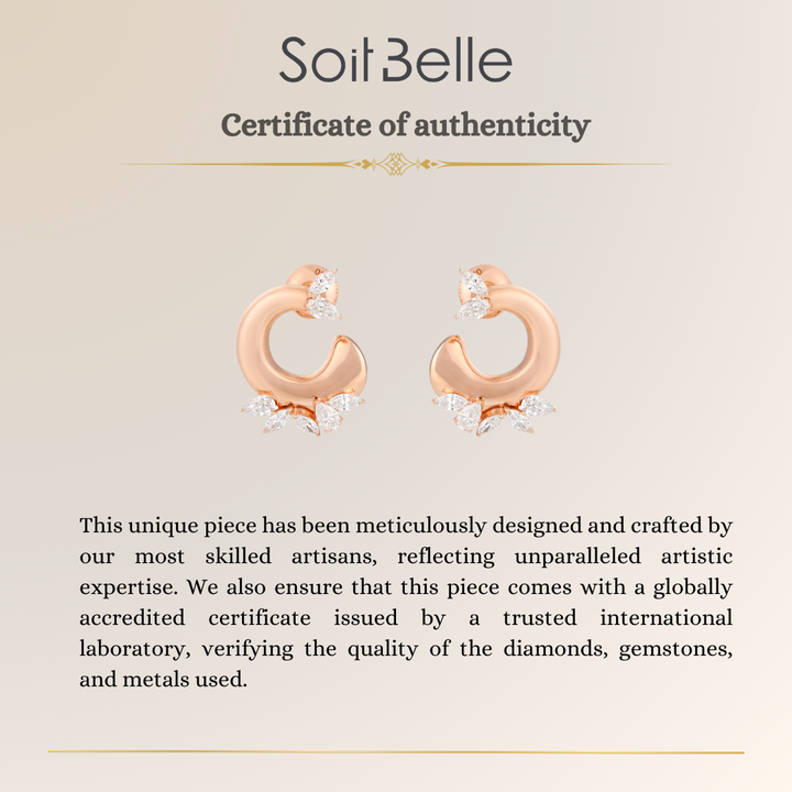 Radiant Rose Gold Diamond Earrings